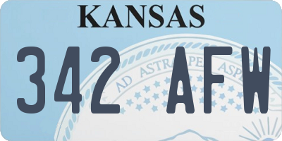 KS license plate 342AFW