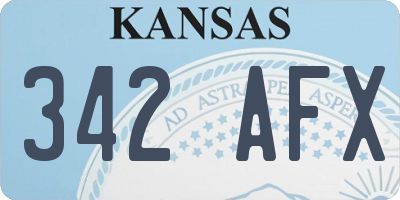 KS license plate 342AFX