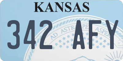 KS license plate 342AFY