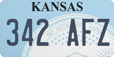 KS license plate 342AFZ