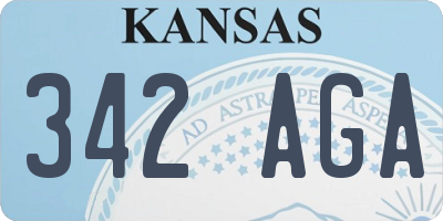 KS license plate 342AGA
