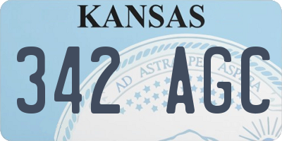 KS license plate 342AGC
