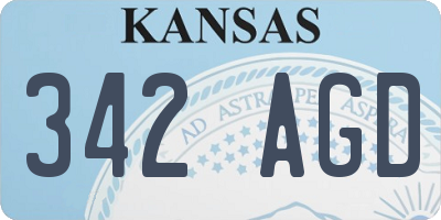 KS license plate 342AGD