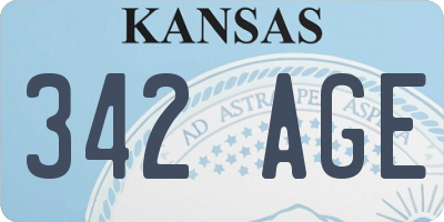 KS license plate 342AGE