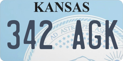 KS license plate 342AGK