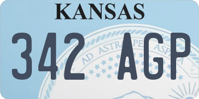 KS license plate 342AGP