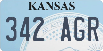 KS license plate 342AGR