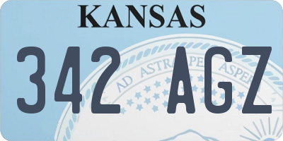KS license plate 342AGZ
