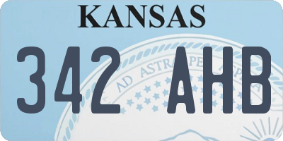 KS license plate 342AHB