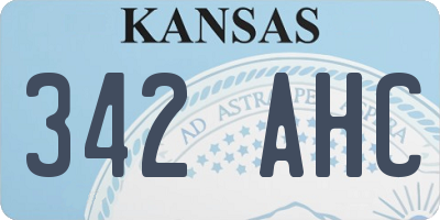 KS license plate 342AHC