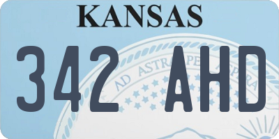 KS license plate 342AHD