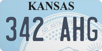 KS license plate 342AHG