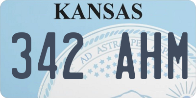 KS license plate 342AHM