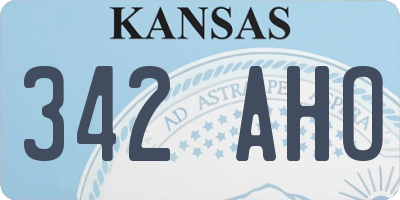 KS license plate 342AHO