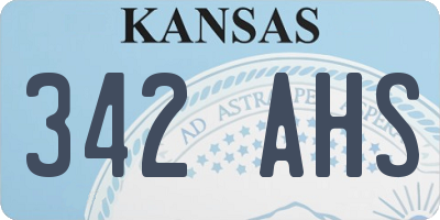 KS license plate 342AHS