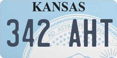 KS license plate 342AHT