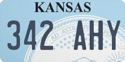 KS license plate 342AHY