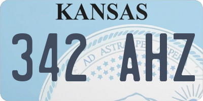 KS license plate 342AHZ