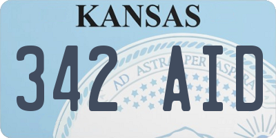 KS license plate 342AID