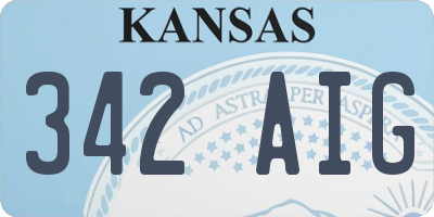 KS license plate 342AIG