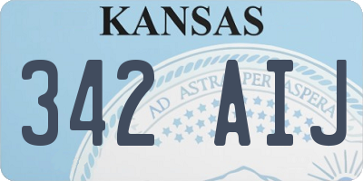 KS license plate 342AIJ
