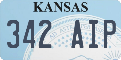 KS license plate 342AIP