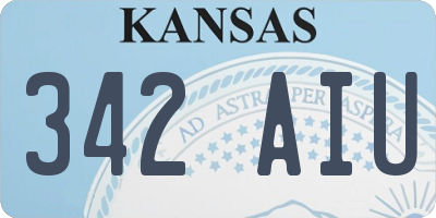KS license plate 342AIU