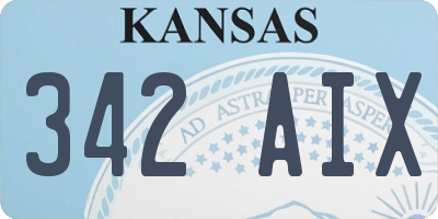 KS license plate 342AIX