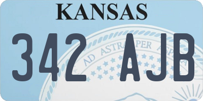 KS license plate 342AJB