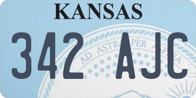 KS license plate 342AJC