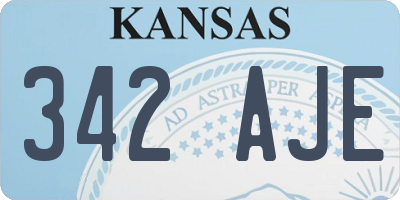 KS license plate 342AJE