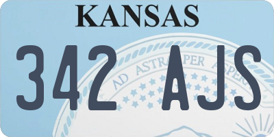 KS license plate 342AJS
