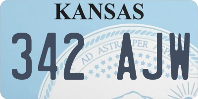 KS license plate 342AJW
