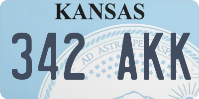 KS license plate 342AKK