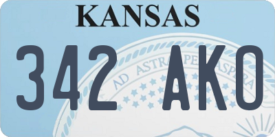 KS license plate 342AKO