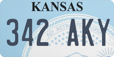 KS license plate 342AKY