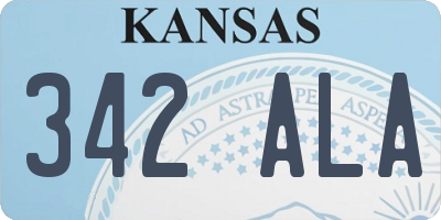 KS license plate 342ALA