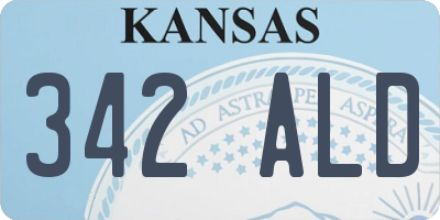 KS license plate 342ALD
