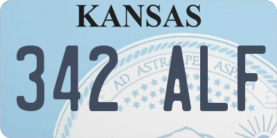 KS license plate 342ALF