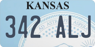 KS license plate 342ALJ