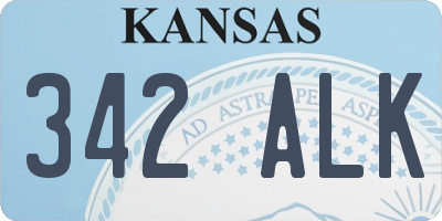 KS license plate 342ALK