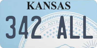KS license plate 342ALL