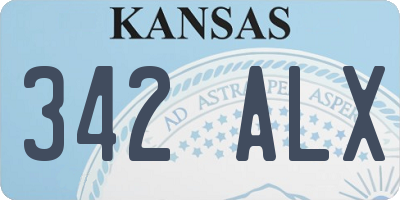 KS license plate 342ALX