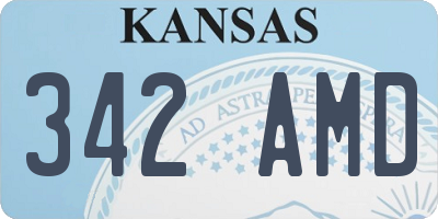 KS license plate 342AMD