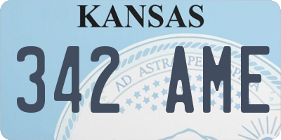 KS license plate 342AME