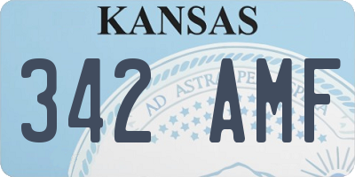 KS license plate 342AMF