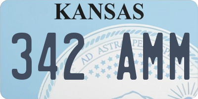 KS license plate 342AMM
