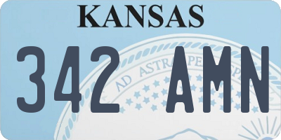 KS license plate 342AMN