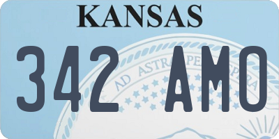 KS license plate 342AMO