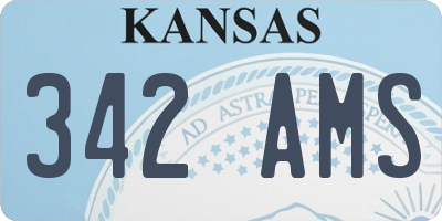 KS license plate 342AMS